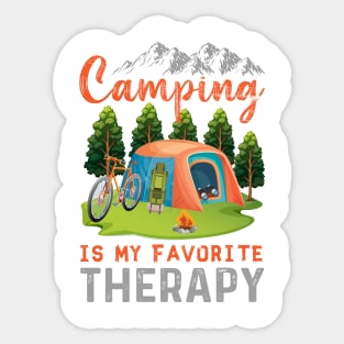 camping is my favorite therapy Sticker